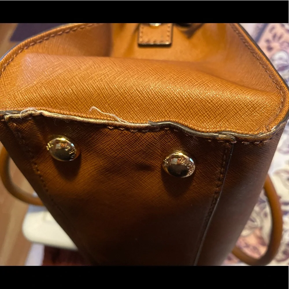 COPY - Michael Kors cognac brown Saffiano Leather Purse - Picture 13 of 14